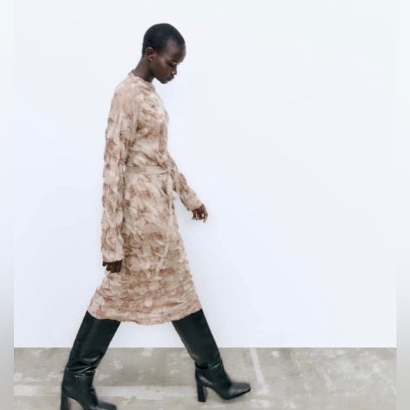 Zara Printed Crinkle Dress - Picture 5 of 10